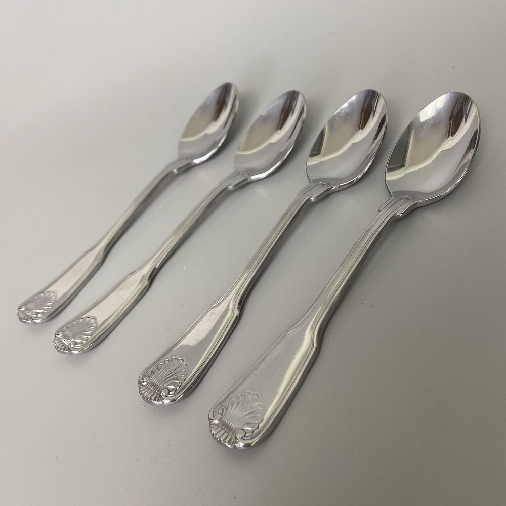Supreme Cutlery Towle Japan Stainless Steel Dessert Teaspoons Shell Set of 4